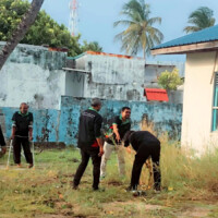 man talking and standing