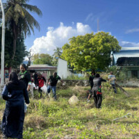 People working at a field