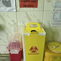 Thimarafushi hospital medical waste trash can