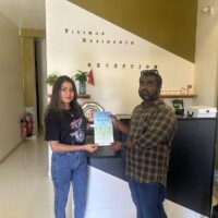 Thimarafushi MCEP survey team meeting with Nepali woman